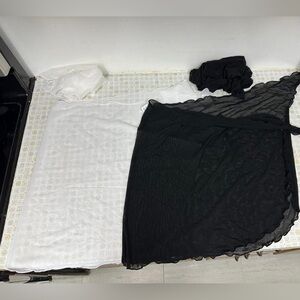 White Sheer Bathing Suit Skirt Wrap